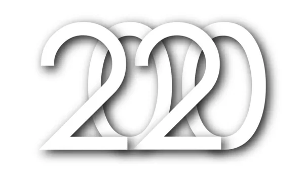 2020 Boldog új évet logó szöveges tervezés — Stock Vector