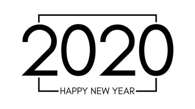 2020 Mutlu Yıllar logosu metin tasarımı