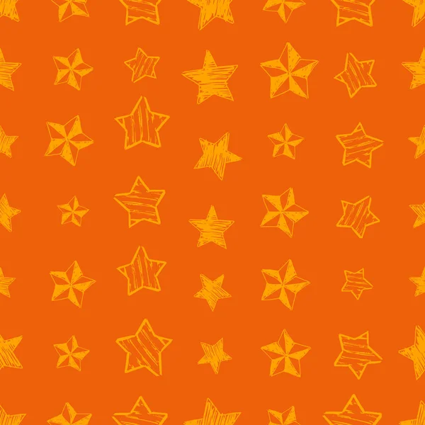 Étoiles dessinées à la main sans couture — Image vectorielle
