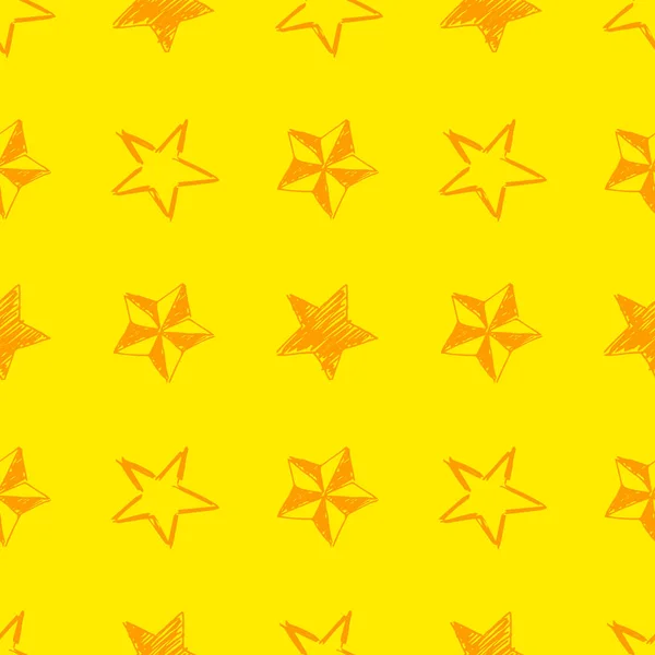 Nahtlos gekritzelte handgezeichnete Sterne — Stockvektor