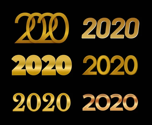 2020 Mutlu Yıllar logosu metin tasarımı — Stok Vektör