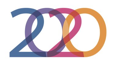 2020 Mutlu Yıllar logosu metin tasarımı