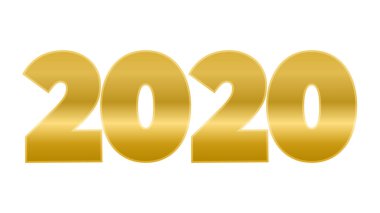 2020 Mutlu Yıllar logosu metin tasarımı