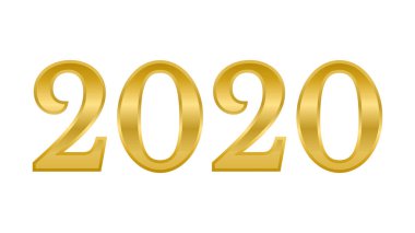 2020 Mutlu Yıllar logosu metin tasarımı