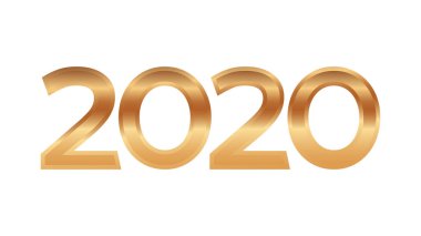 2020 Mutlu Yıllar logosu metin tasarımı