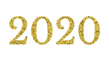 2020 Mutlu Yıllar logosu metin tasarımı