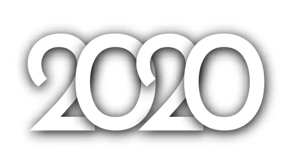 2020 Happy New Yearロゴテキストデザイン — ストックベクタ