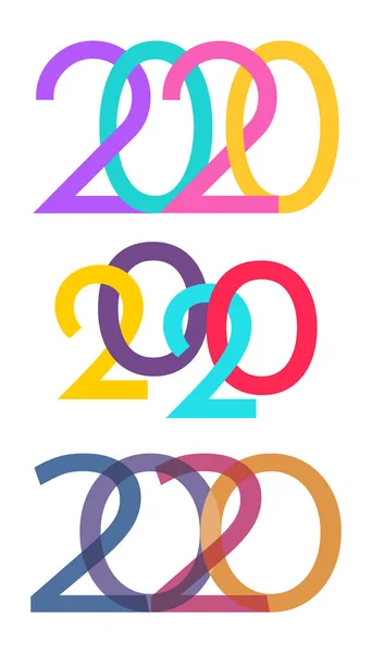 2020 Boldog új évet logó szöveges tervezés — Stock Vector