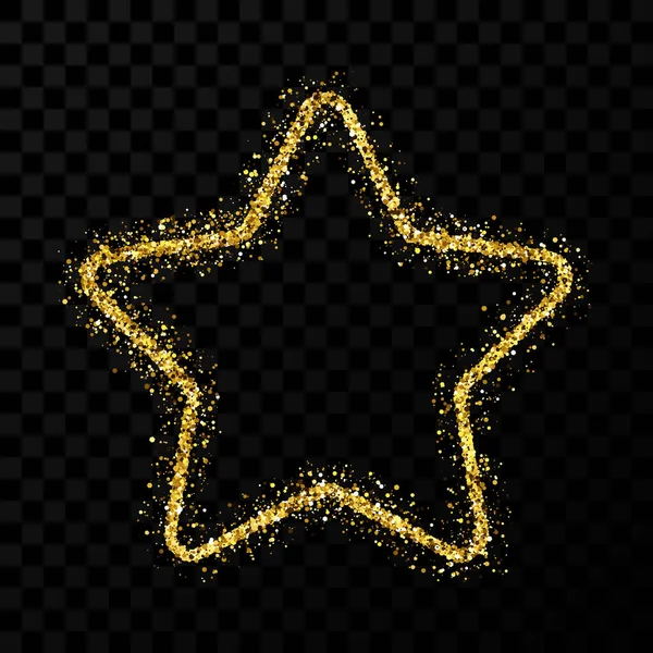 Gold glitter star with shiny sparkles — Stock Vector