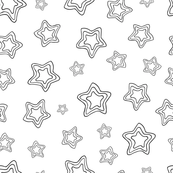 Seamless doodle hand drawn stars — Stock Vector