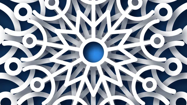 Рождественский синий фон с бумажными снежинками — стоковый вектор