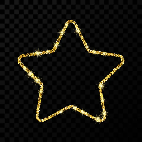 Gold glitter star with shiny sparkles — 图库矢量图片