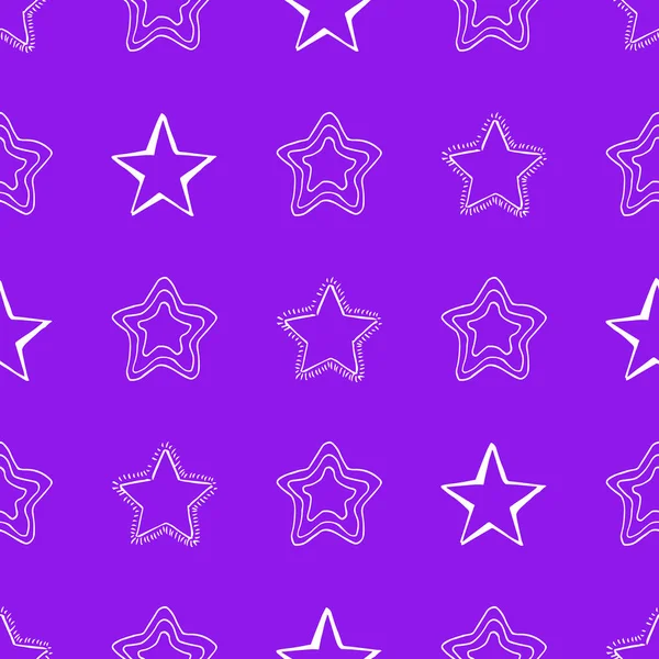 Estrelas desenhadas à mão sem costura doodle —  Vetores de Stock