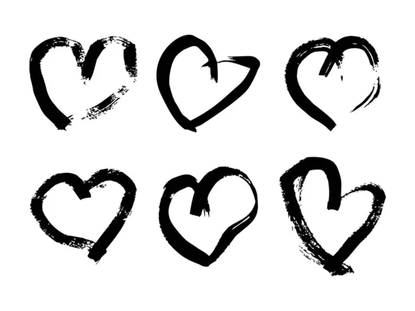 Corazón cepillo dibujado a mano — Archivo Imágenes Vectoriales