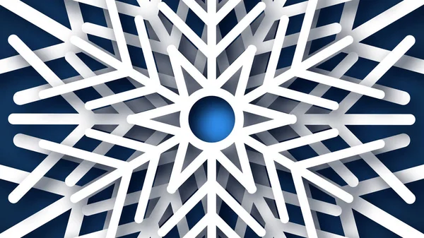 Natal fundo azul com flocos de neve de papel — Vetor de Stock