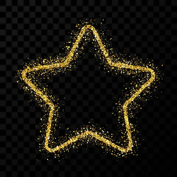 Gold glitter star with shiny sparkles — 스톡 벡터