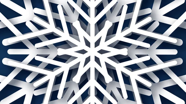 Natal fundo azul com flocos de neve de papel — Vetor de Stock