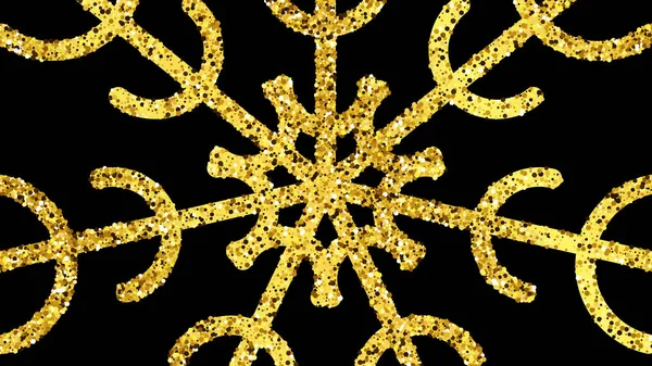 Jul mörk bakgrund med guld snöflingor — Stock vektor