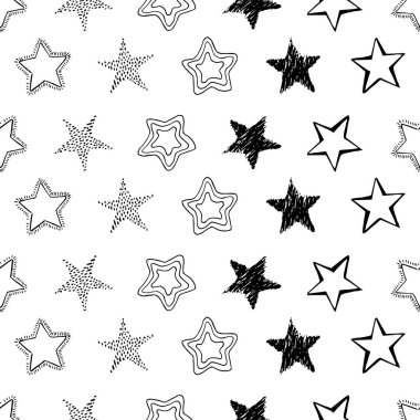 Kusursuz karalama el çizimi yıldızlar