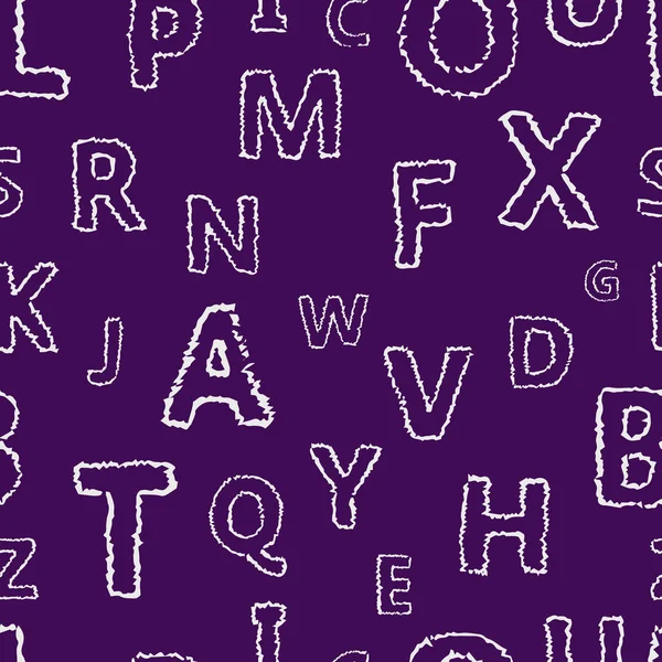 Doodle Alphabet Vektor nahtloser Hintergrund — Stockvektor