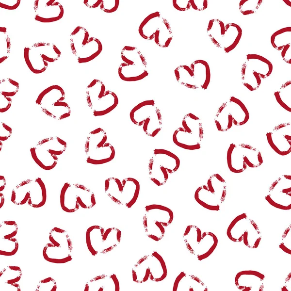 Seamless pattern with hand drawn hearts — Stock Vector