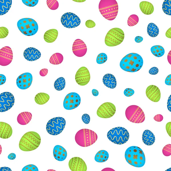 Seamless pattern with colorful Easter eggs — Stock Vector