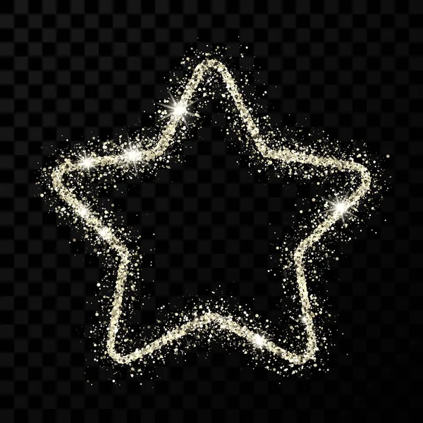 Estrela de prata brilho com brilhos brilhantes — Vetor de Stock