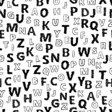 Karalama alfabesi vektörsüz arkaplan