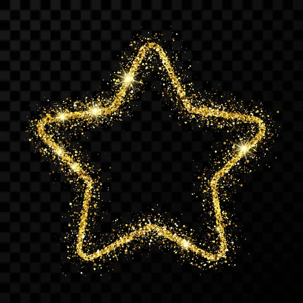 Gold glitter star with shiny sparkles — 스톡 벡터