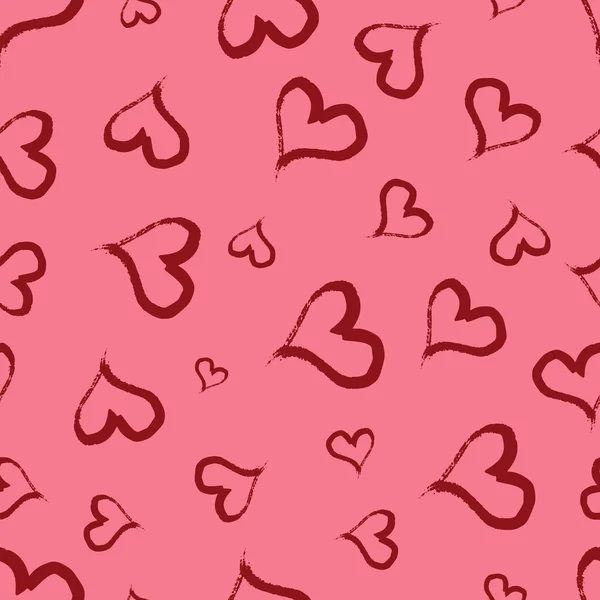 Seamless pattern with hand drawn hearts — Stock Vector
