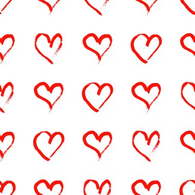 Kusursuz desen, elle çizilmiş kalpler.