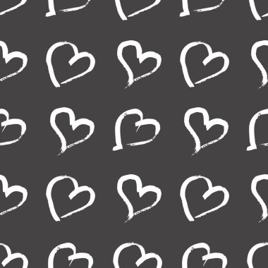 Kusursuz desen, elle çizilmiş kalpler.