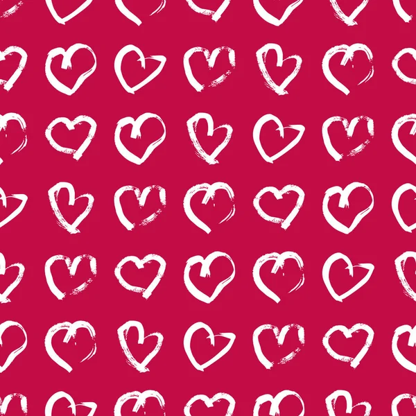Seamless pattern with hand drawn hearts — Stock Vector