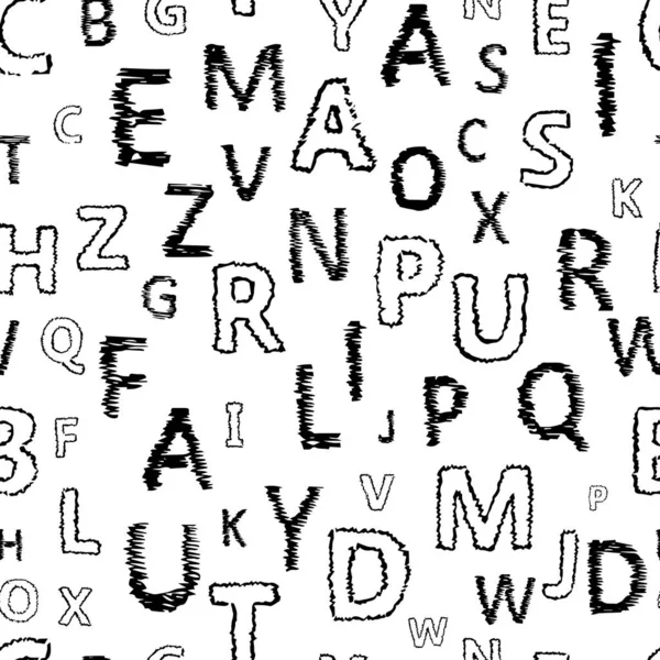 Doodle alphabet vecteur fond sans couture — Image vectorielle
