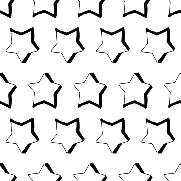 Estrelas desenhadas à mão sem costura doodle — Vetor de Stock