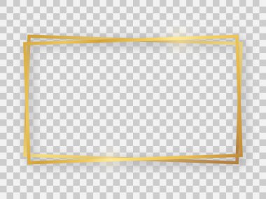Double gold shiny 16x9 rectangular frame
