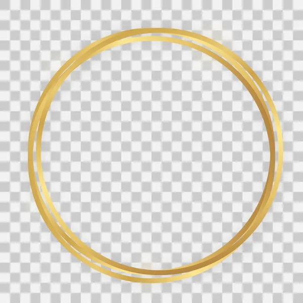 Triple gold shiny circle frame — Stockvektor