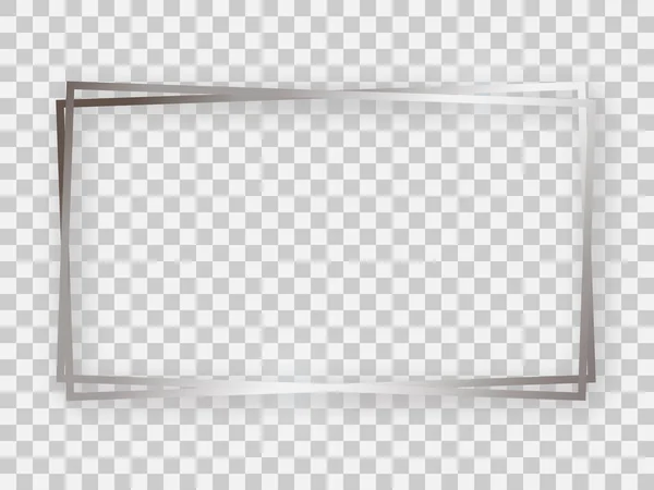 Doble plata brillante 16x9 marco rectangular — Vector de stock