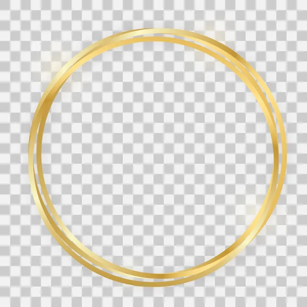 Triple gold shiny circle frame