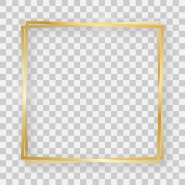 Çift altın parlayan kare çerçeve