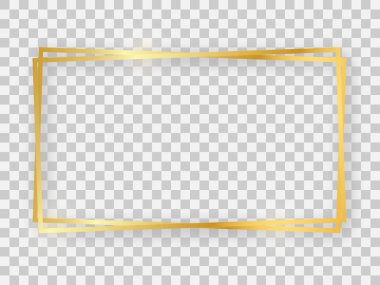 Double gold shiny 16x9 rectangular frame