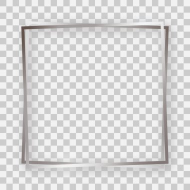 Double silver shiny square frame