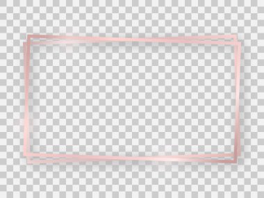 Double rose gold shiny 16x9 rectangular frame