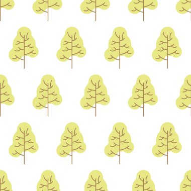 Seamless pattern with colored trees