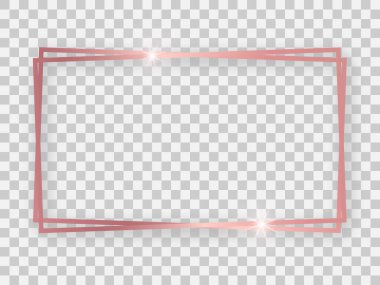 Double rose gold shiny 16x9 rectangular frame