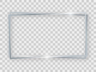 Double silver shiny 16x9 rectangular frame