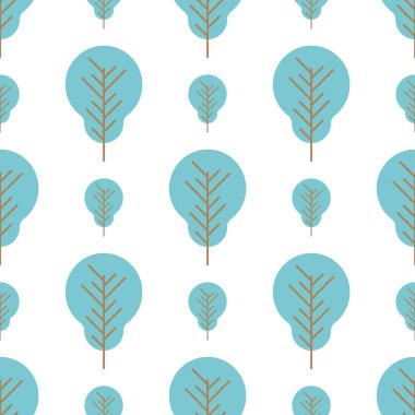 Seamless pattern with colored trees