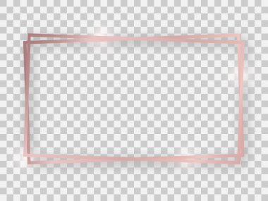 Double rose gold shiny 16x9 rectangular frame