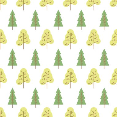 Seamless pattern with colored trees