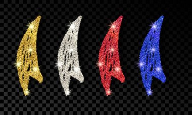 Parıldayan el çizilmiş ok